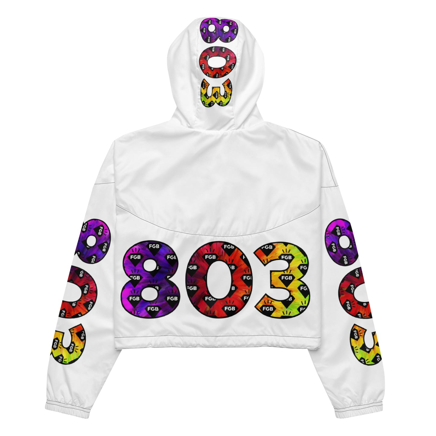 Multicolor 803 Women’s cropped windbreaker (White)