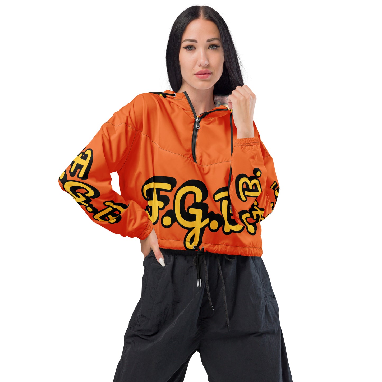 F.G.B. Women’s cropped windbreaker (Orange)