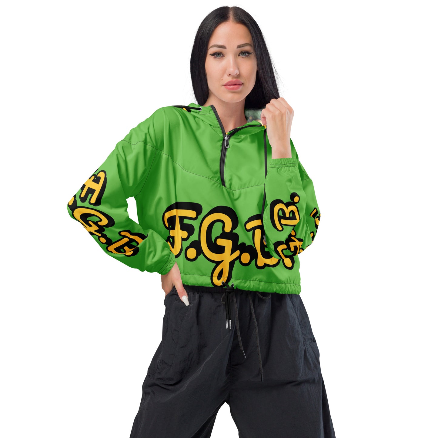 F.G.B. Women’s cropped windbreaker (Green)