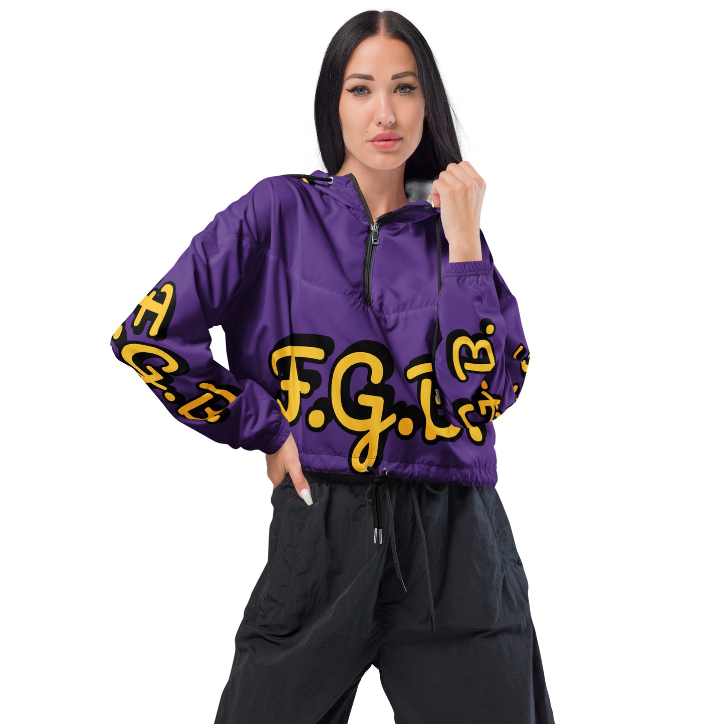 F.G.B. Women’s cropped windbreaker (Purple)