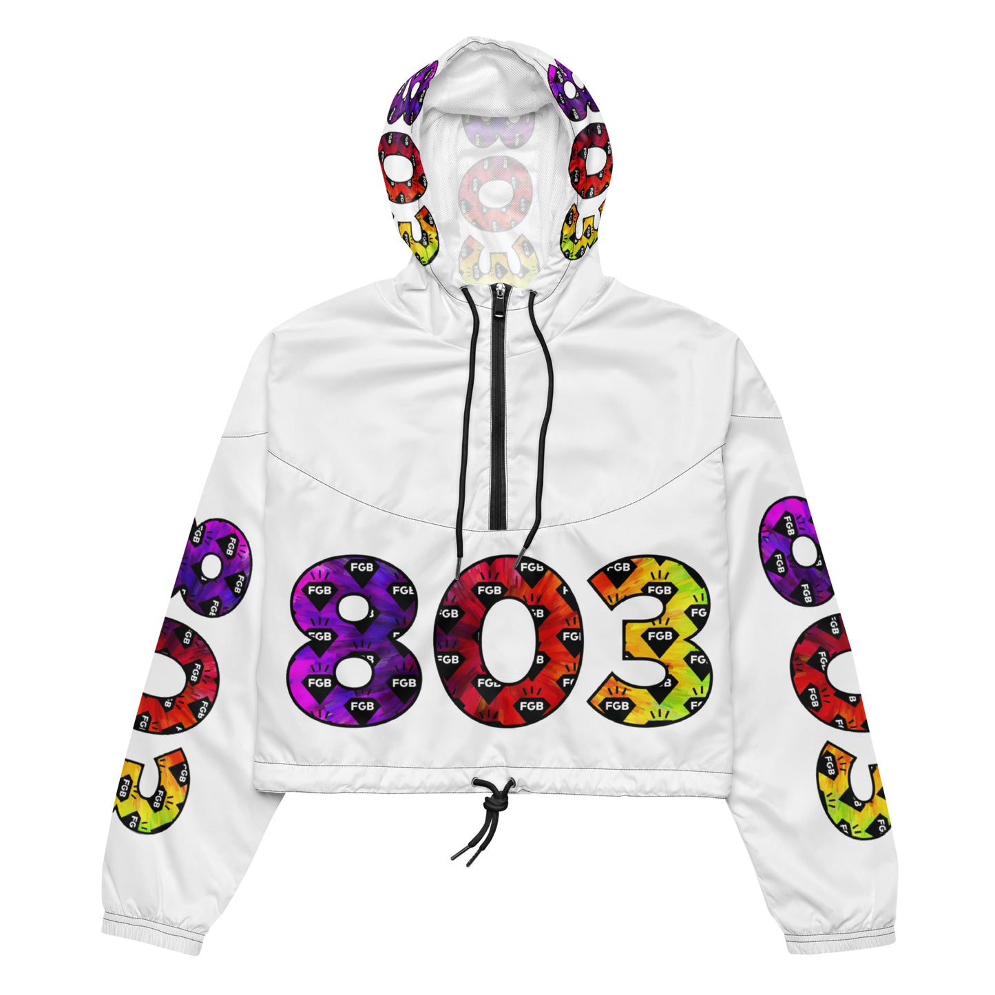 Multicolor 803 Women’s cropped windbreaker (White)