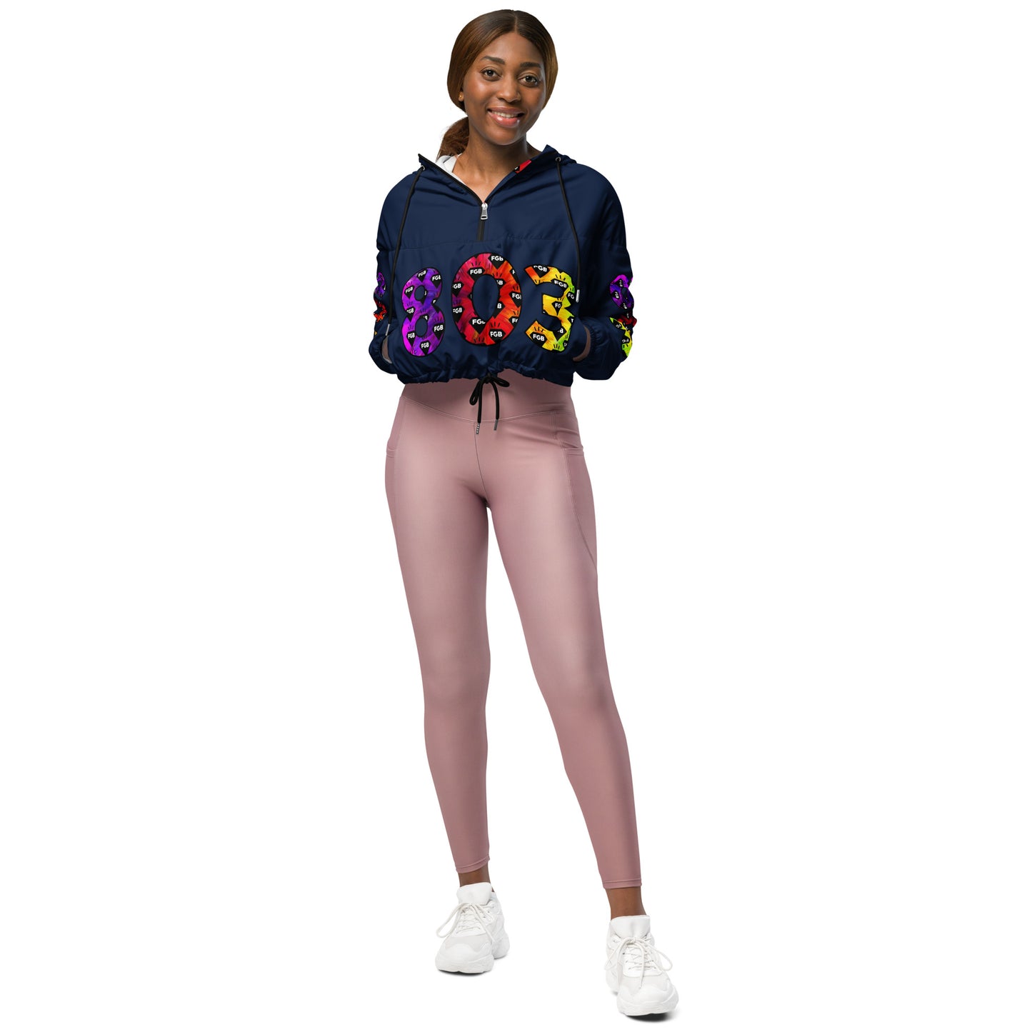 Multicolor 803 Women’s cropped windbreaker (Navy)