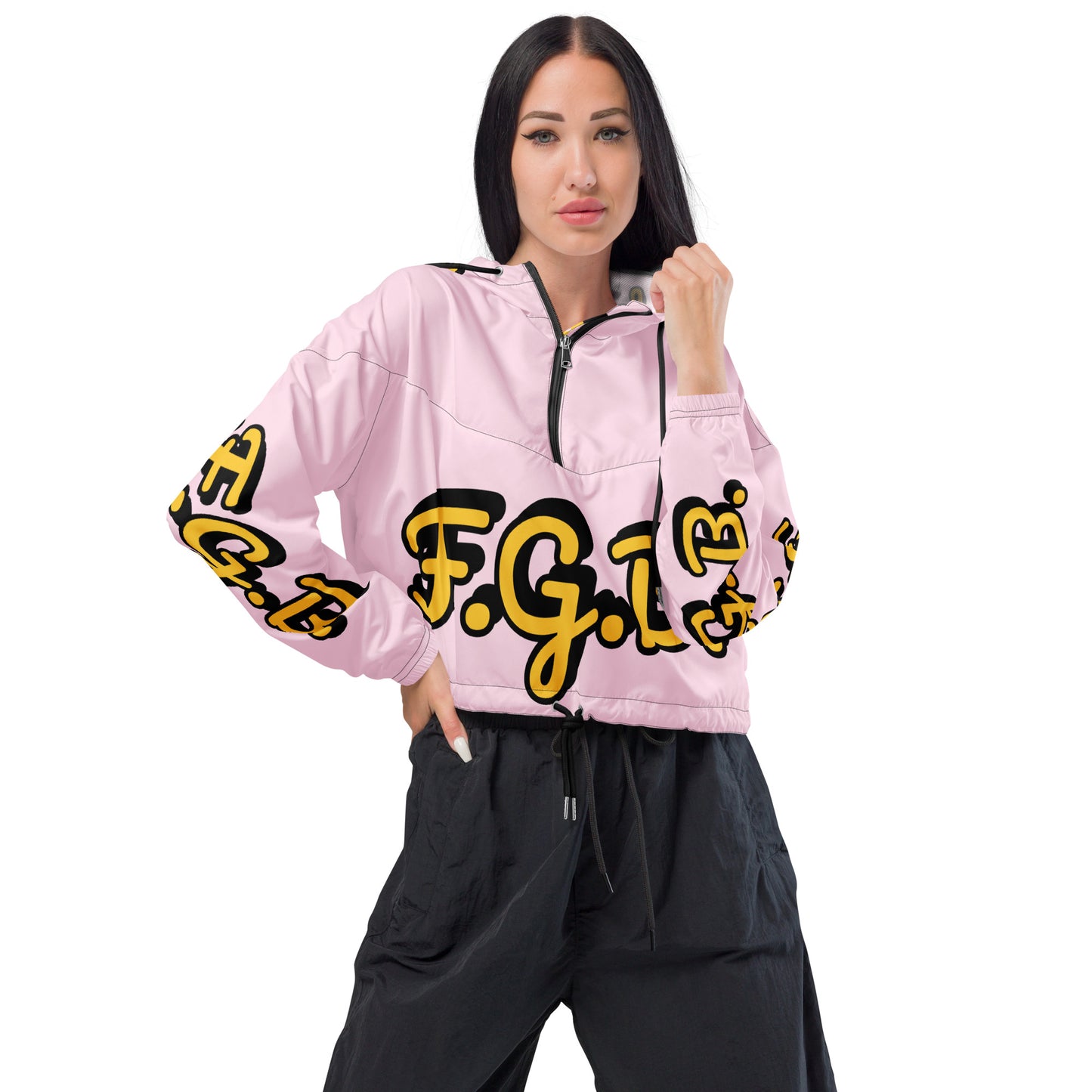 Women’s Cropped Windbreaker (Pink)