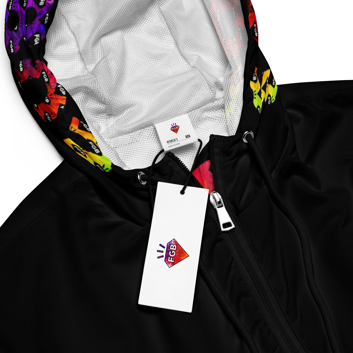 Multicolor 803 Women’s cropped windbreaker (Black)