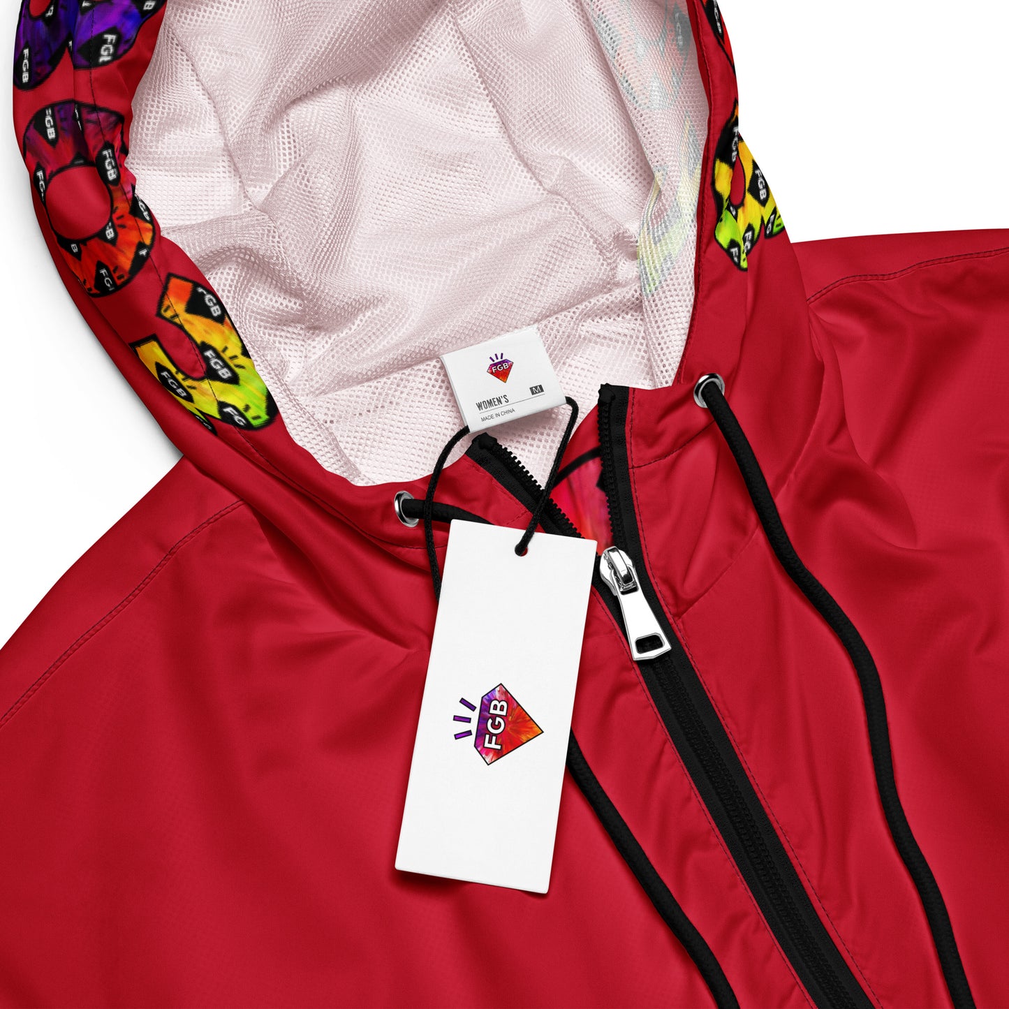 Multicolor 803 Women’s Cropped Windbreaker (Red)