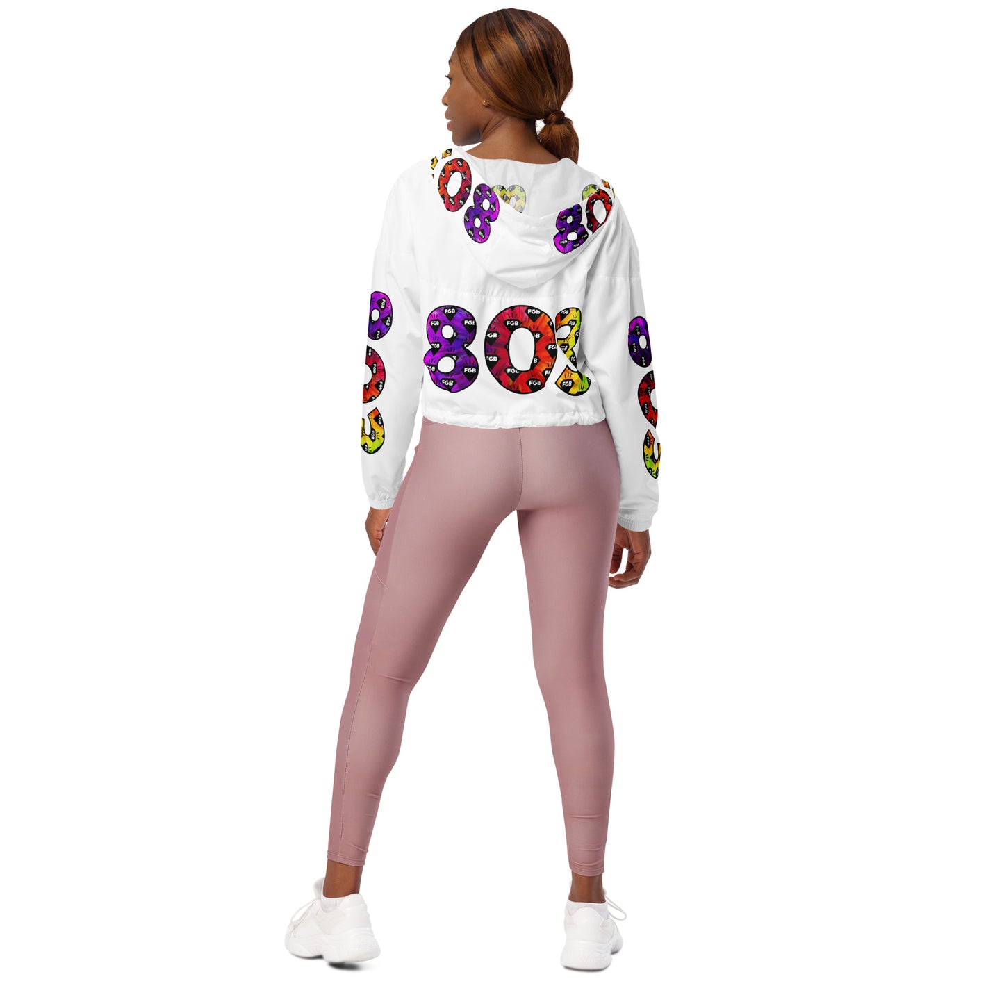 Multicolor 803 Women’s cropped windbreaker (White)