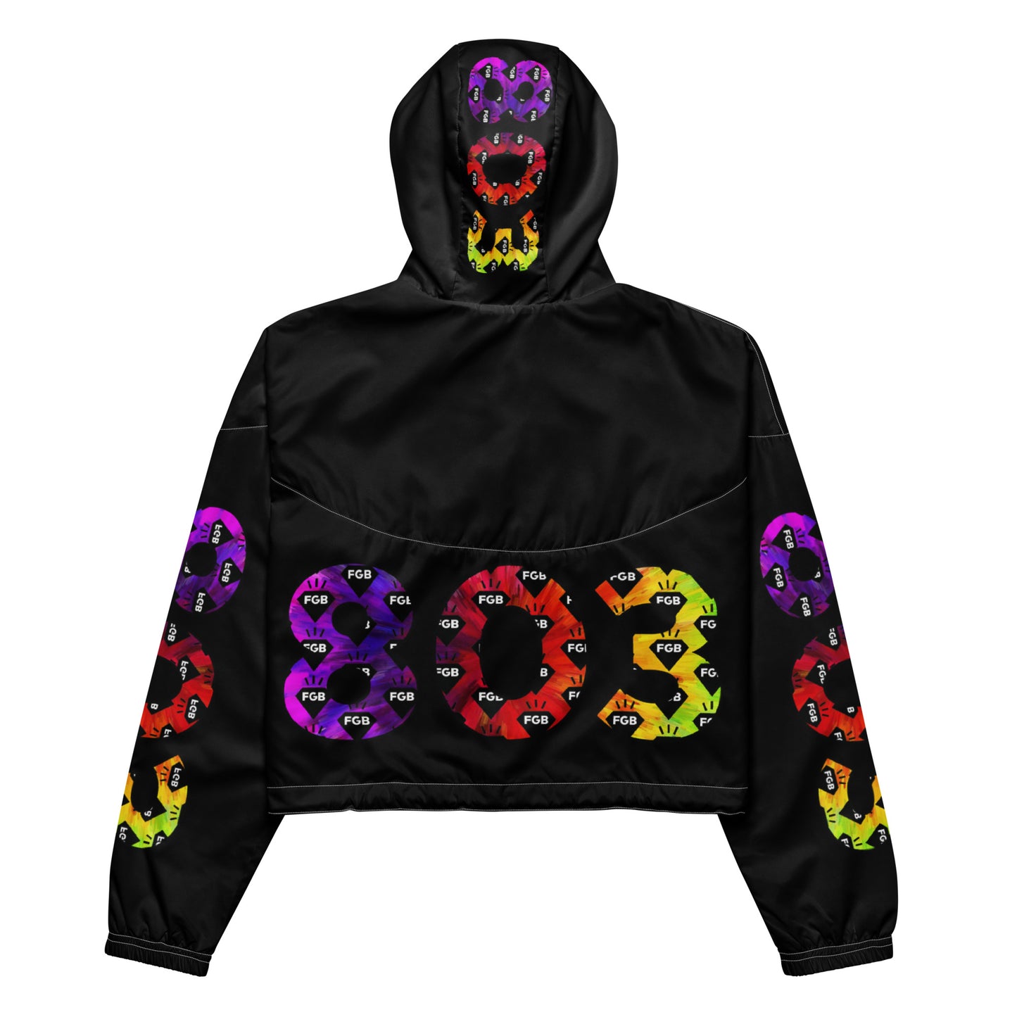 Multicolor 803 Women’s cropped windbreaker (Black)