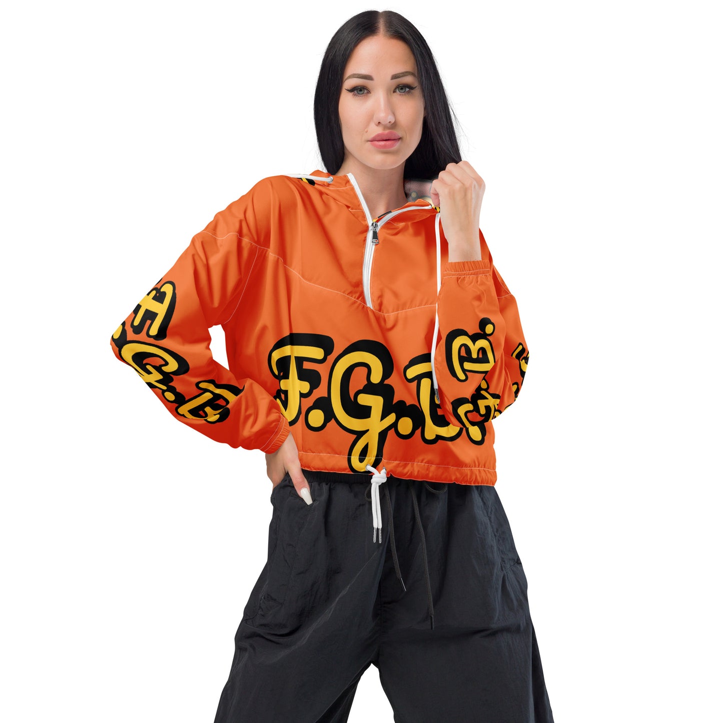 F.G.B. Women’s cropped windbreaker (Orange)