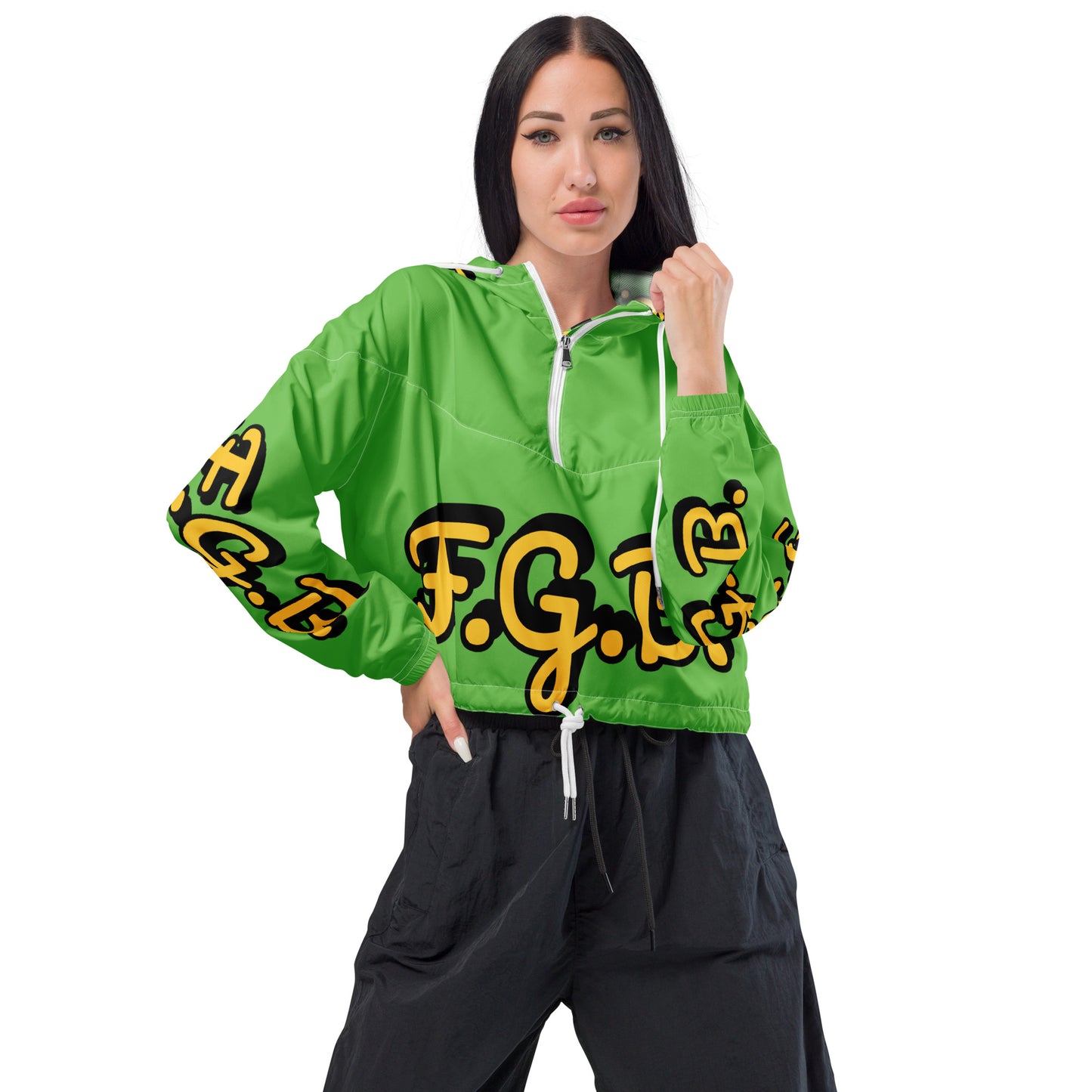 F.G.B. Women’s cropped windbreaker (Green)