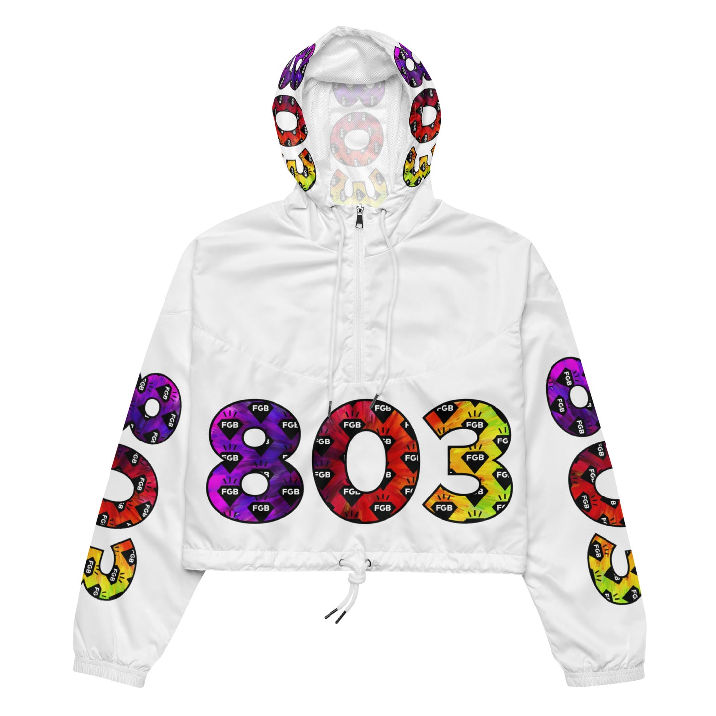 Multicolor 803 Women’s cropped windbreaker (White)