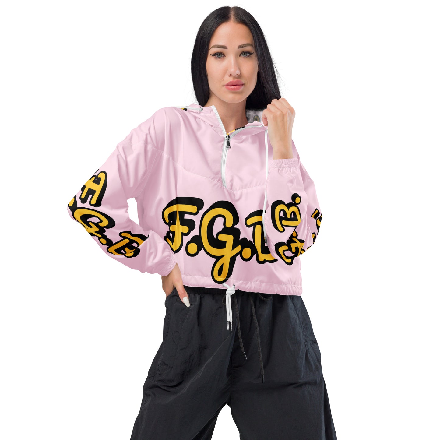 Women’s Cropped Windbreaker (Pink)