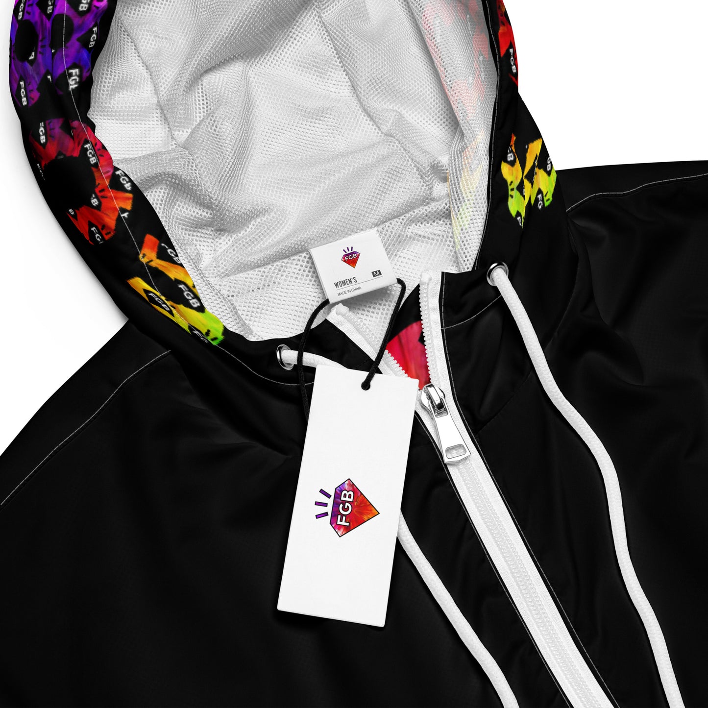 Multicolor 803 Women’s cropped windbreaker (Black)