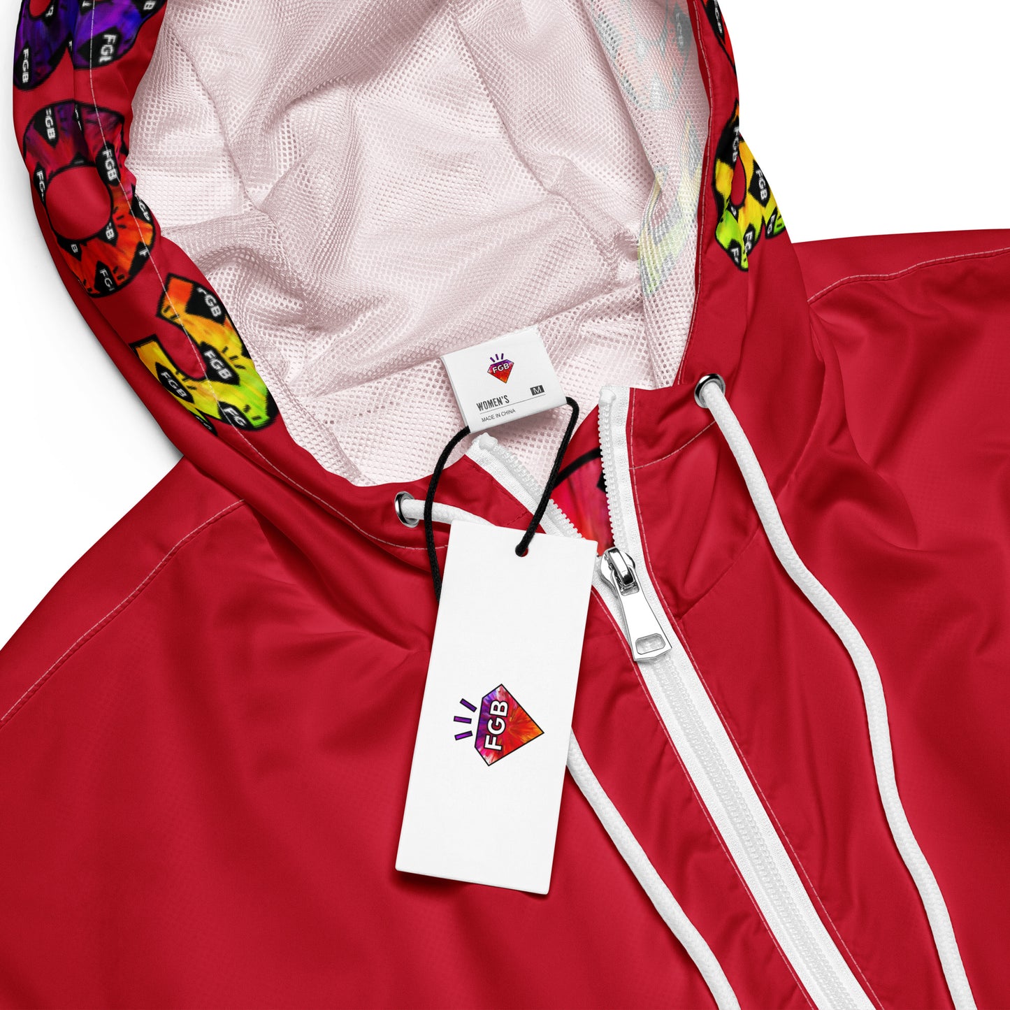 Multicolor 803 Women’s Cropped Windbreaker (Red)