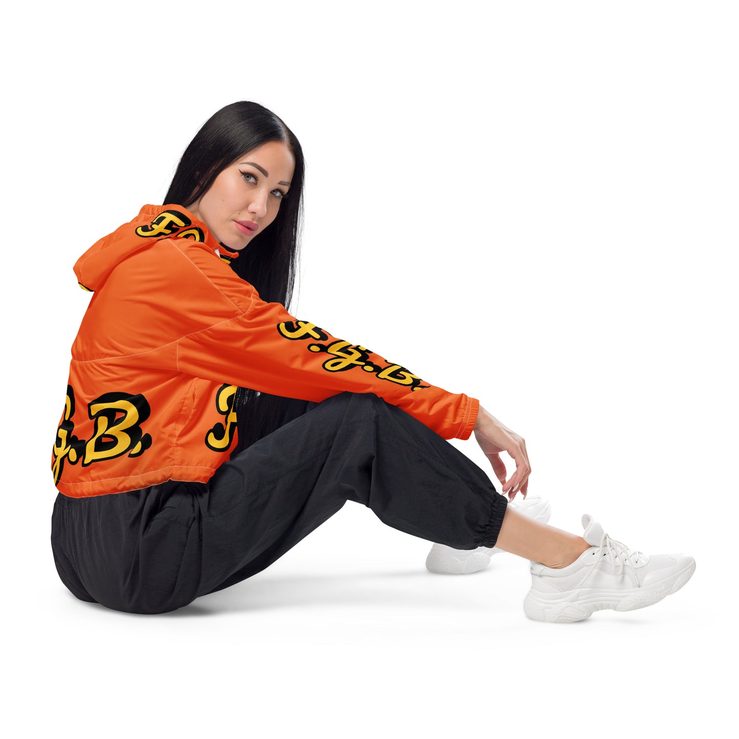 F.G.B. Women’s cropped windbreaker (Orange)